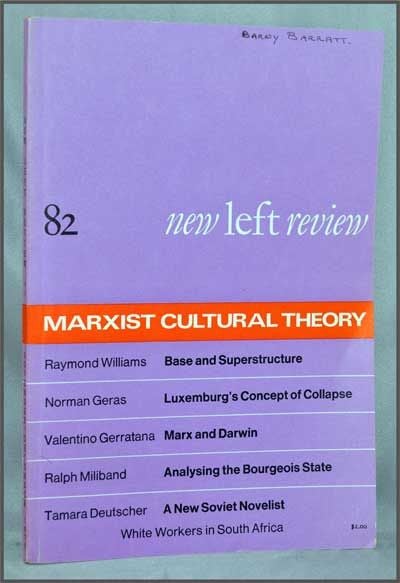 Item #3280070 New Left Review, 82 (November-December 1973) : Marxist Cultural Theory. Perry Anderson, Raymond Williams, Norman Geras, Valentino Gerratana, Ralph Miliband, Tamara Deutscher, Robert Davies.