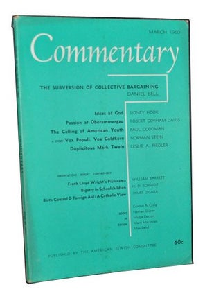 Item #3360038 Commentary: Vol. 29, No. 3 (March 1960). Norman Podhoretz, Daniel Bell, Sidney...