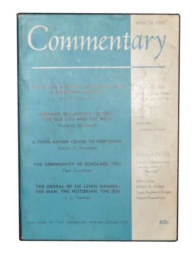 Item #3360052 Commentary: A Jewish Review, Vol. 33, No. 3 (March 1962). Norman Podhoretz, Ben B. Seligman, Theodore Solotaroff, Evelyn N. Rossman, Paul Goodman, J. L. Talmon, Hans J. Morgenthau, Sydor Rey.
