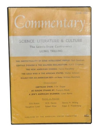 Item #3360055 Commentary: A Jewish Review, Vol. 33, No. 6 (June 1962). Norman Podhoretz, Lionel...