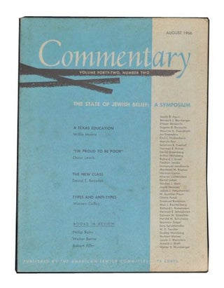 Item #3360079 Commentary: Vol. 42, No. 2 (August 1966). Norman Podhoretz, Willie Morris, Oscar...