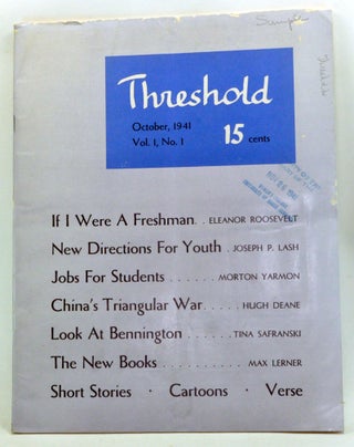 Item #3370027 Threshold, Volume 1, Number 1 (October 1941). Irwin Ross, Eleanor Roosevelt, Joseph...