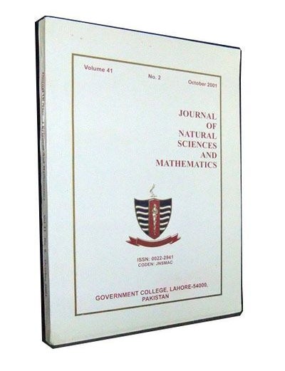 Item #3370081 Journal of Natural Sciences and Mathematics, Vol. 41, No. 2 (October 2001): Proceedings of the Eighth National Symposium on Frontiers in Physics 20-22 November 2000, Government College, Lahore. M. Akhtar Shahid, G. Murtaza.