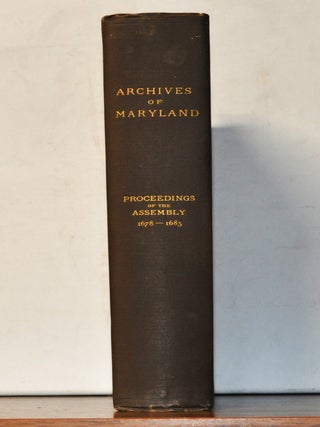 Item #3390116 Archives of Maryland: Proceedings and Acts of the General Assembly of Maryland...