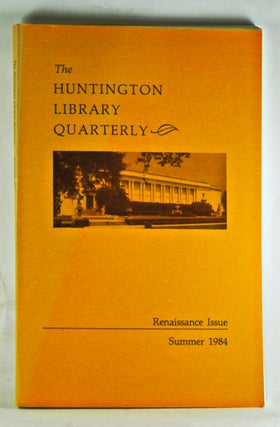 Item #3420073 Huntington Library Quarterly: Studies in English and American History and...
