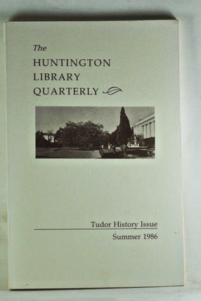 Item #3420075 Huntington Library Quarterly: Studies in English and American History and...