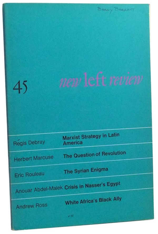 Item #3460099 New Left Review Original Series 45 (September-October 1967). Perry Anderson, Herbert Marcuse, NLR, Régis Debray, PMcG, Eric Rouleau, Anouar Abdel-Malek, Andrew Ross.