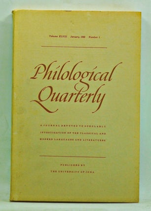 Item #3490070 Philological Quarterly, Volume 48, Number 1 (January 1969). Curt A. Zimansky