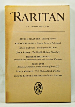 Item #3630064 Raritan: A Quarterly Review. Volume 5, Number 3 (Winter 1986). Richard Poirier,...