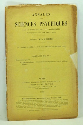 Item #3720057 Annales des Sciences Psychiques: Recueil d'Observations et d'Expériences....