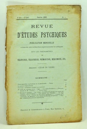 Item #3720059 Revue d'Études Psychiques. Publication Mensuelle consacrée aux recherches...