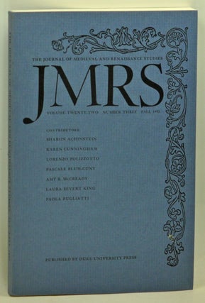 Item #3740086 JMRS: The Journal of Medieval and Renaissance Studies, Volume 22, Number 3...