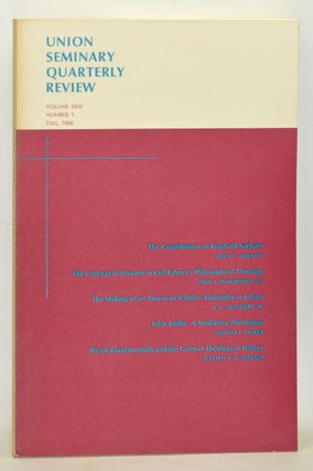 Item #3760061 Union Seminary Quarterly Review, Volume 24, Number 1 (Fall 1968). John C. Jr....