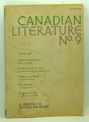 Item #3800043 Canadian Literature / Litterature Canadienne, Number 9 (Summer 1961). George...