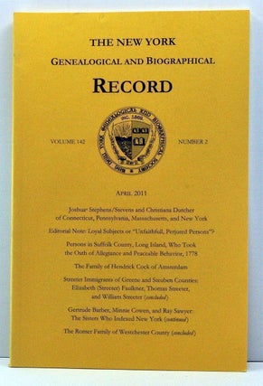 Item #3830016 The New York Genealogical and Biographical Record, Volume 142, Number 2 (April...