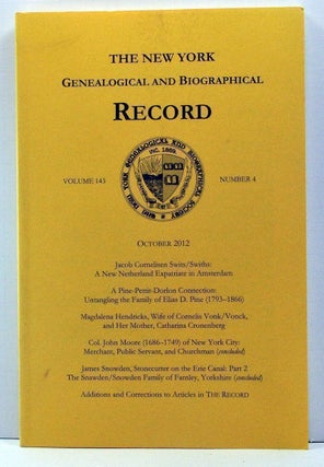 Item #3830023 The New York Genealogical and Biographical Record, Volume 143, Number 4 (October...