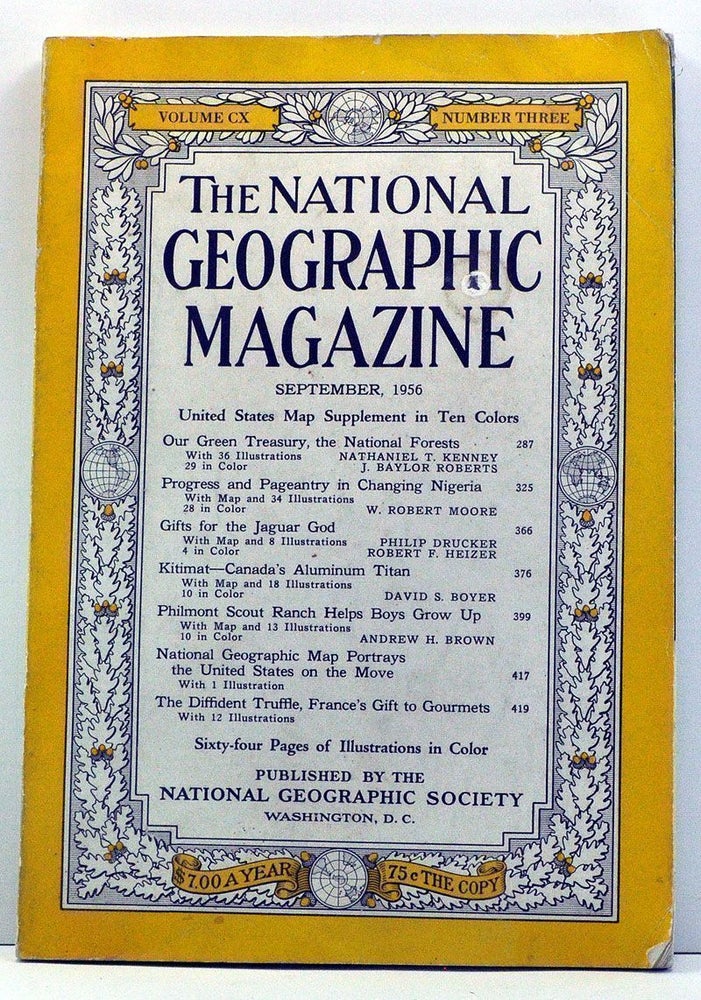 Item #3830058 National Geographic Magazine, Volume 110, Number 3 (September, 1956). Gilbert Grosvenor, Nathaniel T. Kenney, J. Baylor Roberts, W. Robert Moore, Phililp Drucker, Robert F. Heizer, David S. Boyer, Andrew H. Brown.