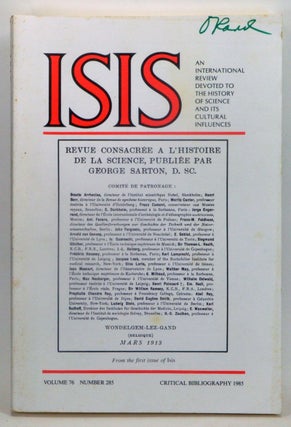 Item #3860056 ISIS: An International Review Devoted to the History of Science and Its Cultural...