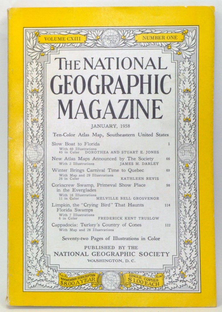 Item #3940080 The National Geographic Magazine, Volume 113, Number 1 (January 1958). Melville Bell Grosvenor, Dorothea Jones, Stuart E., James M. Darley, Kathleen Revis, Frederick Kent Truslow.