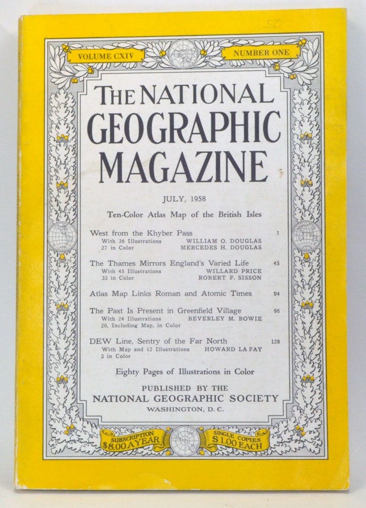 Item #3940086 The National Geographic Magazine, Volume 114, Number 1 (July 1958). Melville Bell Grosvenor, William O. Douglas, Mercedes H., Willard Price, Robert F. Sisson, Beverley M. Bowie, Howard La Fay.