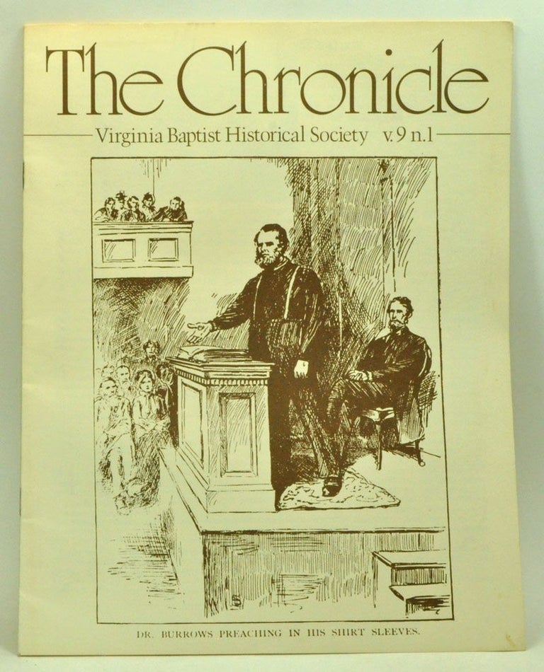 Item #3990066 The Chronicle: Virginia Baptist Historical Society, volume 9, number 1 (1983). Virginia Baptist Historical Society.