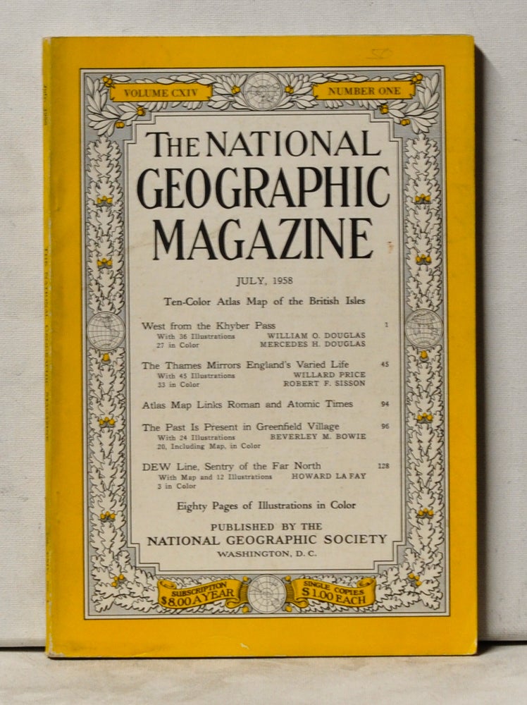Item #4040074 The National Geographic Magazine, Volume 114, Number 1 (July 1958). Melville Bell Grosvenor, William O. Douglas, Mercedes H., Willard Price, Robert F. Sisson, Beverley M. Bowie, Howard La Fay.