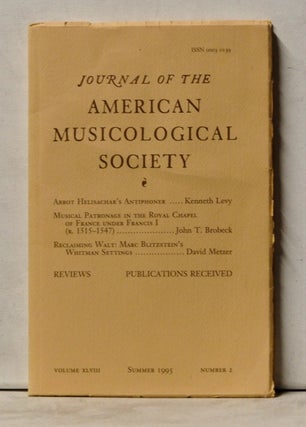 Item #4070055 Journal of the American Musicological Society, Volume 48, Number 2 (Summer 1995)....