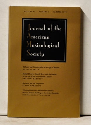 Item #4070058 Journal of the American Musicological Society, Volume 51, Number 2 (Summer 1998)....