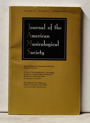Item #4070060 Journal of the American Musicological Society, Volume 53, Number 2 (Summer 2000)....
