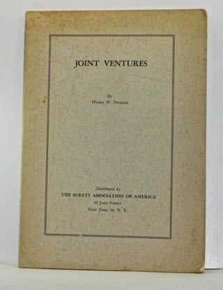 Item #4150006 Joint Ventures. Reprinted from the Virginia Law Review, Volume 36 Number 4 (May...