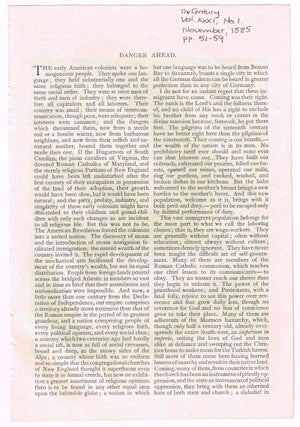 Item #4180003 Danger Ahead. [original single article from The Century Magazine, Volume 31, Number...