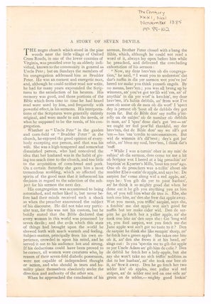 Item #4180005 A Story of Seven Devils. [original single article from The Century Magazine, Volume...