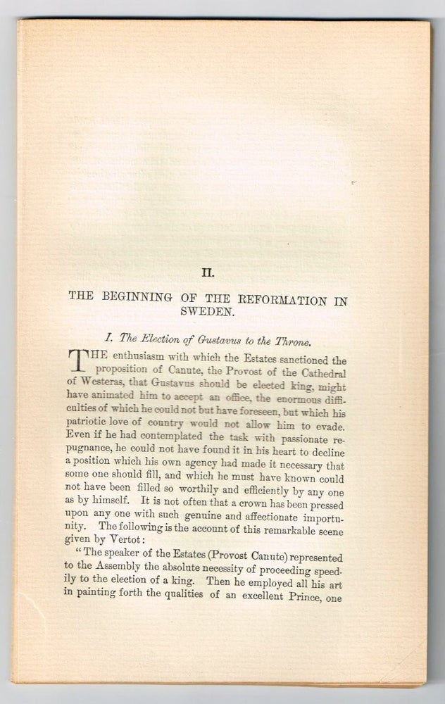 Item #4180059 The Beginning of the Reformation in Sweden (Part II). [original single article from The American Church Review, Number 137 (April 1882), pp. 131-171]. C. M. Butler.