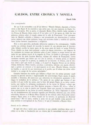Item #4180076 Galdos, Entre Cronica y Novela [original single article from Anales Galdosianos,...