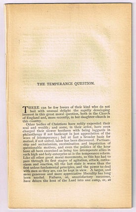 Item #4180089 The Temperance Question. [original single article from The American Church Review,...