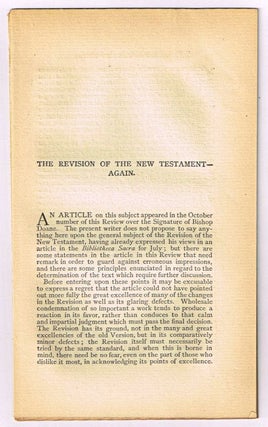 Item #4180090 The Revision of the New Testament - Again. [original single article from The...