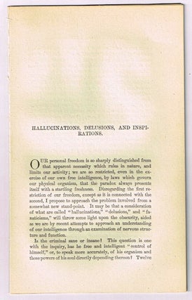 Item #4180093 Hallucinations, Delusions, and Inspirations. [original single article from The...
