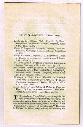 Item #4180102 Henry Wadsworth Longfellow. [original single article from The American Church...