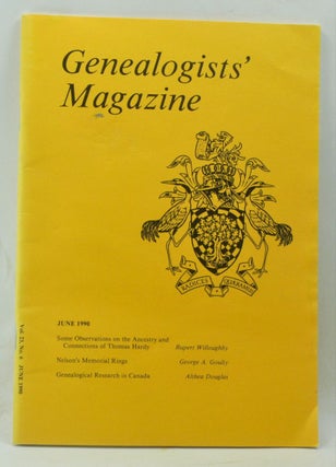 Item #4180150 Genealogists' Magazine: Journal of the Society of Genealogists, Volume 23, Number 6...