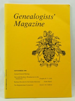 Item #4180151 Genealogists' Magazine: Journal of the Society of Genealogists, Volume 23, Number 7...