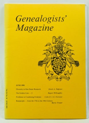 Item #4180154 Genealogists' Magazine: Journal of the Society of Genealogists, Volume 23, Number...
