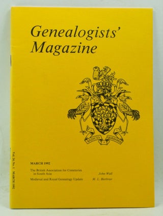 Item #4180157 Genealogists' Magazine: Journal of the Society of Genealogists, Volume 24, Number 1...