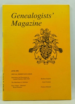 Item #4180163 Genealogists' Magazine: Journal of the Society of Genealogists, Volume 24, Number...