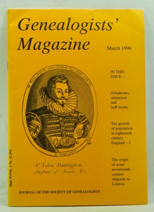Item #4180170 Genealogists' Magazine: Journal of the Society of Genealogists, Volume 25, Number 5...