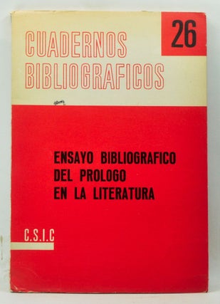 Item #4230047 Ensayo Bibliografico del Prologo en la Literatura. Joseph L. Laurenti, Alberto...