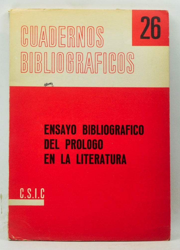 Item #4230047 Ensayo Bibliografico del Prologo en la Literatura. Joseph L. Laurenti, Alberto Porqueras-Mayo.