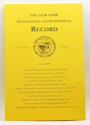 Item #4250036 The New York Genealogical and Biographical Record, Volume 140, Number 1 (January...