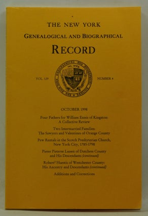 Item #4250084 The New York Genealogical and Biographical Record, Volume 129, Number 4 (October...