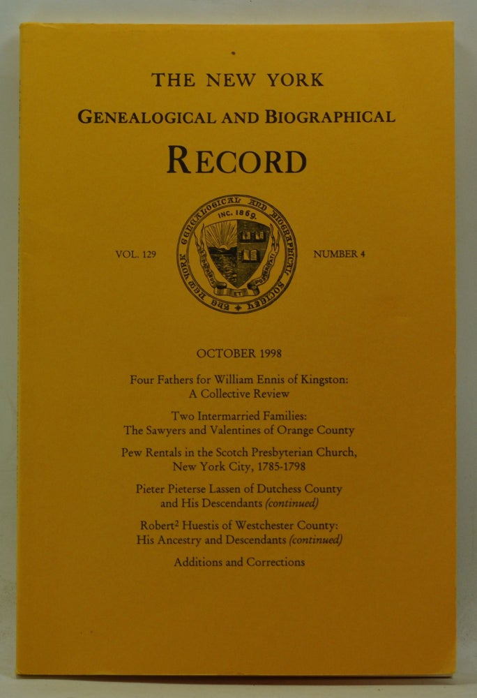 Item #4250084 The New York Genealogical and Biographical Record, Volume 129, Number 4 (October 1998). Harry Jr. Macy, William B. Jr. Saxbe, John Bradley Arthaud, Charles Farrell, Donna G. Ewins, Gordon L. Remington.