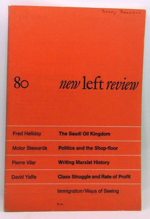 Item #4270027 New Left Review 80 (July-August 1973). Perry Anderson, Fred Halliday, Motor...